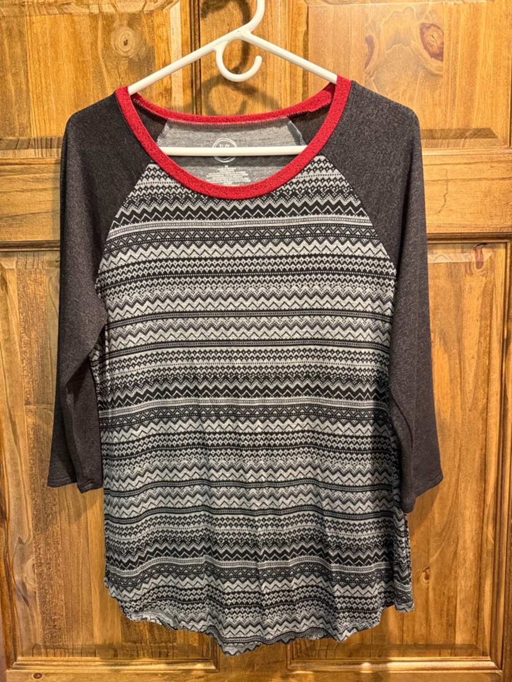 Maurices Gray and Red Crewneck Top